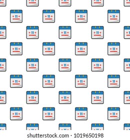 Calendar eleventh november pattern seamless in flat style for any design