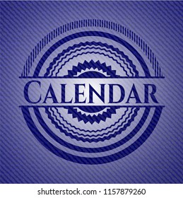 Calendar emblem with denim texture
