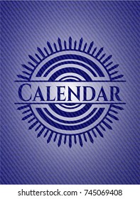 Calendar emblem with denim texture