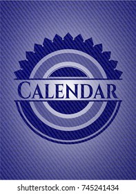 Calendar emblem with denim texture