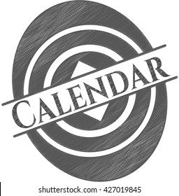 Calendar emblem drawn in pencil