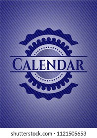 Calendar emblem with jean background