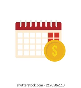 Calendar estimator icon. Flat illustration of calendar estimator vector icon isolated on white background