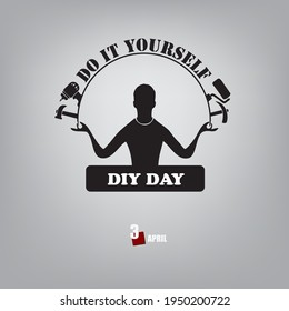 The calendar event is celebrated in april - do it yourself day. Vector