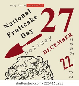 The calendar event is celebrated in December - National Fruitcake Day