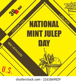 The calendar event is celebrated in may - National Mint Julep Day