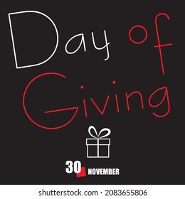 The Calendar Event Is Celebrated In November - National Day Of Giving