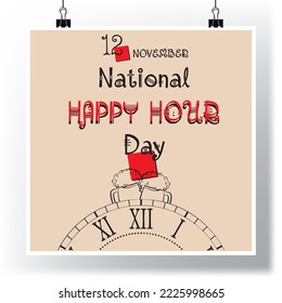 The calendar event is celebrated in November - National Happy Hour Day