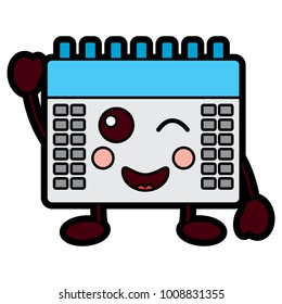 calendar event cute wink kawaii cartoon