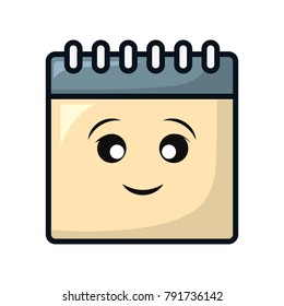 Calendar event date smiling cartoon