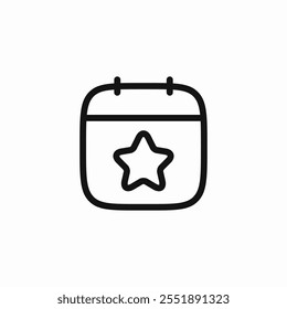 calendar event day star icon sign vector