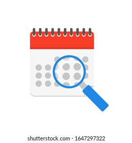 Calendar event find isolate, vector illustration in flat style