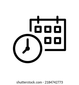 Calendario, icono de evento. Diseño vectorial negro.