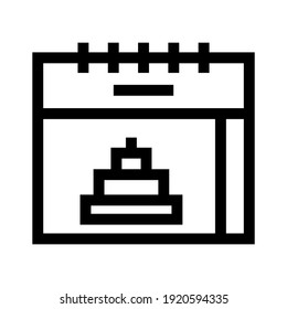 icono de evento de calendario o logotipo símbolo de signo aislado ilustración vectorial - iconos vectoriales de estilo negro de alta calidad
