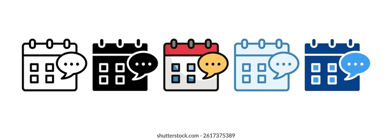 Calendar Event Icon Set Multiple Style Collection