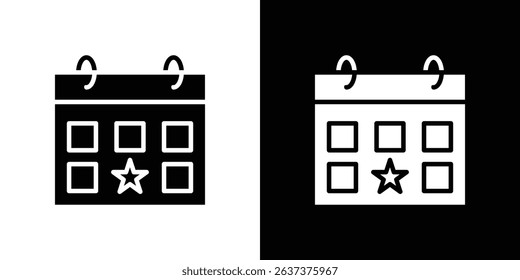 Calendar with event icon symbols. Vector illustration.