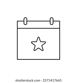 Calendar with event icon Thin line vector