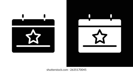 Calendar with event icon Vector in flat style. Collection silhouettes