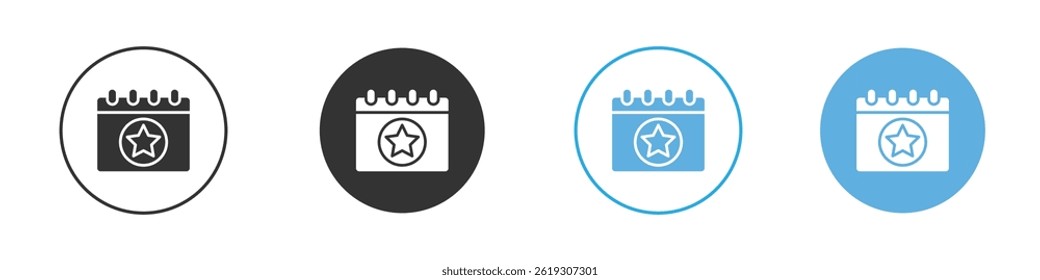 Calendar with event icon Vector Graphic set