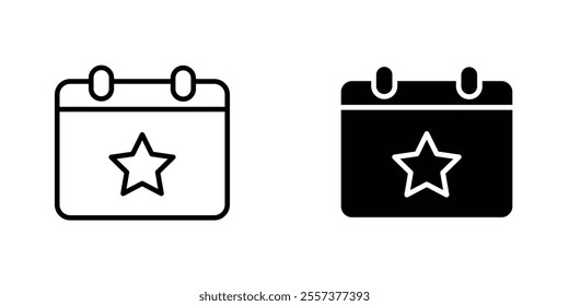 Calendar with event Icon vector. liner and flat style icons set.