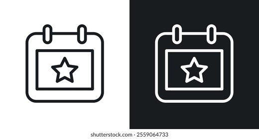 Calendar with event icons. vector set in black colors