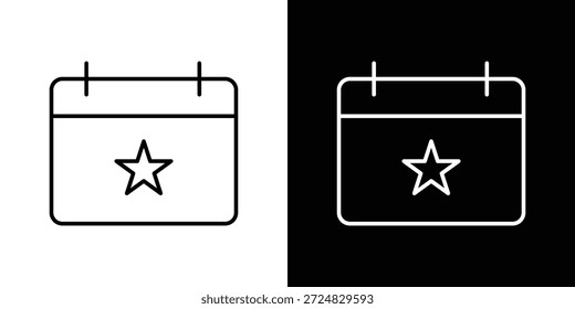 Calendar with event icons vector.Editable stroke.linear style sign