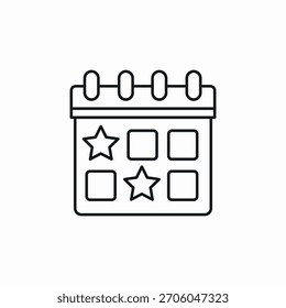 calendar event mark star icon sign vector