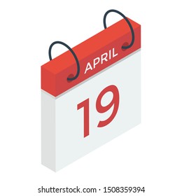
Calendar, event planner isometric design vector.
