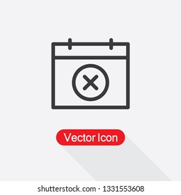 Calendar Event Remove Day Icon Vector Illustration Eps10