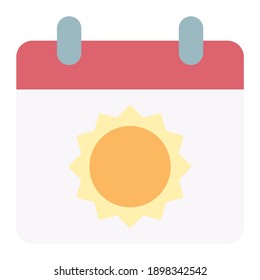 calendar for event in summer using soft color and flat style
