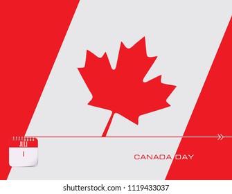 Calendar events of July - Congratulations for Canada Day