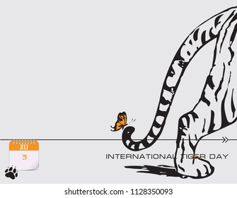 Calendar events of July - Congratulations for International Tiger Day