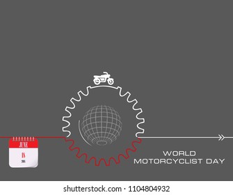 Calendar Events June World Motorcyclist Day Stock Vector (Royalty Free