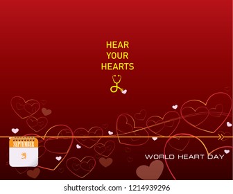 Calendar events of September - Congratulations for World Heart Day