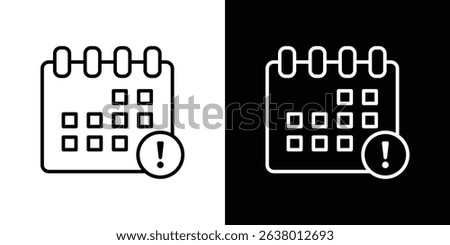 Calendar exclamation icon Graphic vector set for ui design