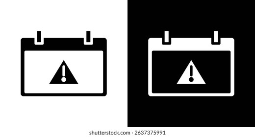 Calendar exclamation icon symbols. Vector illustration.
