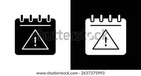 Calendar exclamation icon symbols. Vector illustration.