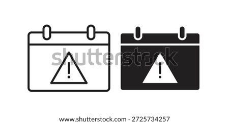 Calendar exclamation icon for template. Icon vector graphic set