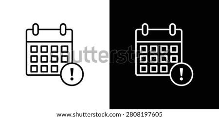 Calendar exclamation icon vector art kit. EPS10.