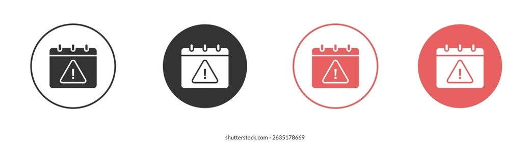 Calendar exclamation icon vector design template simple and clean style