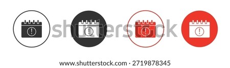Calendar exclamation icon. web vector design