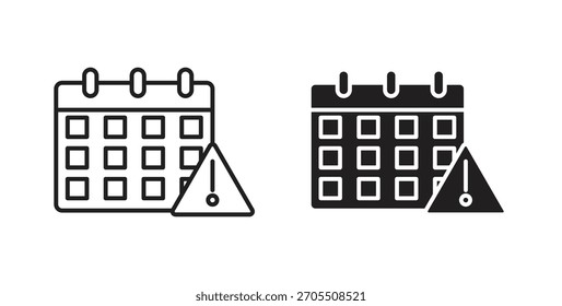 Iconos de la exclamación del calendario para el uso Diseño web, logotipo.