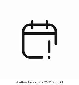 calendar exclamation mark attention icon sign vector