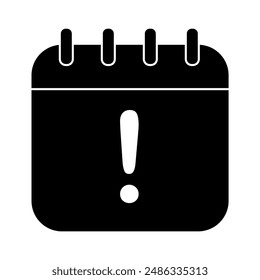 Calendar with Exclamation Mark Icon Indicating Important Date or Event.
