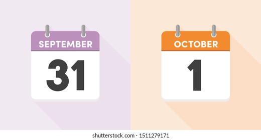 Calendar, Fall, Sale Concept - Vector Illustration. Simple & Stylish Design End Of September To Beginning Of October Calendar. The Consumption Tax Increase 10/1 In Japan.