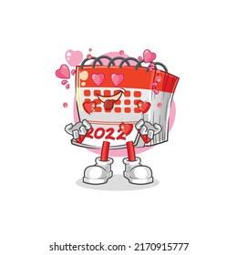 the calendar fallin love vector. cartoon character