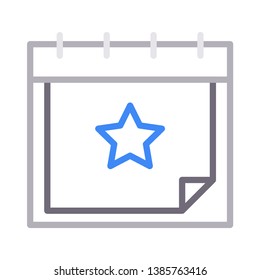 calendar favorite color line icon
