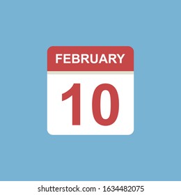 calendar - February 10 icon illustration isolated vector sign symbol