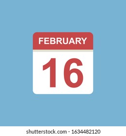 calendar - February 16 icon illustration isolated vector sign symbol