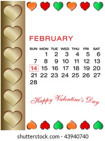 calendar february 2010 - Happy valentine's day
